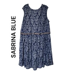 NWT Sabrina Blue Women's Dress Sleeveless Lace Size 26W